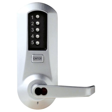 DORMAKABA Mortise Combination Lever Lock, w/Deadbolt and Lockout, 6/7-Pin SFIC Prep, Less Core, Satin Chrm 5067BWL-26D-41